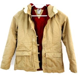 Roxy Hooded Canvas Jacket Sz L